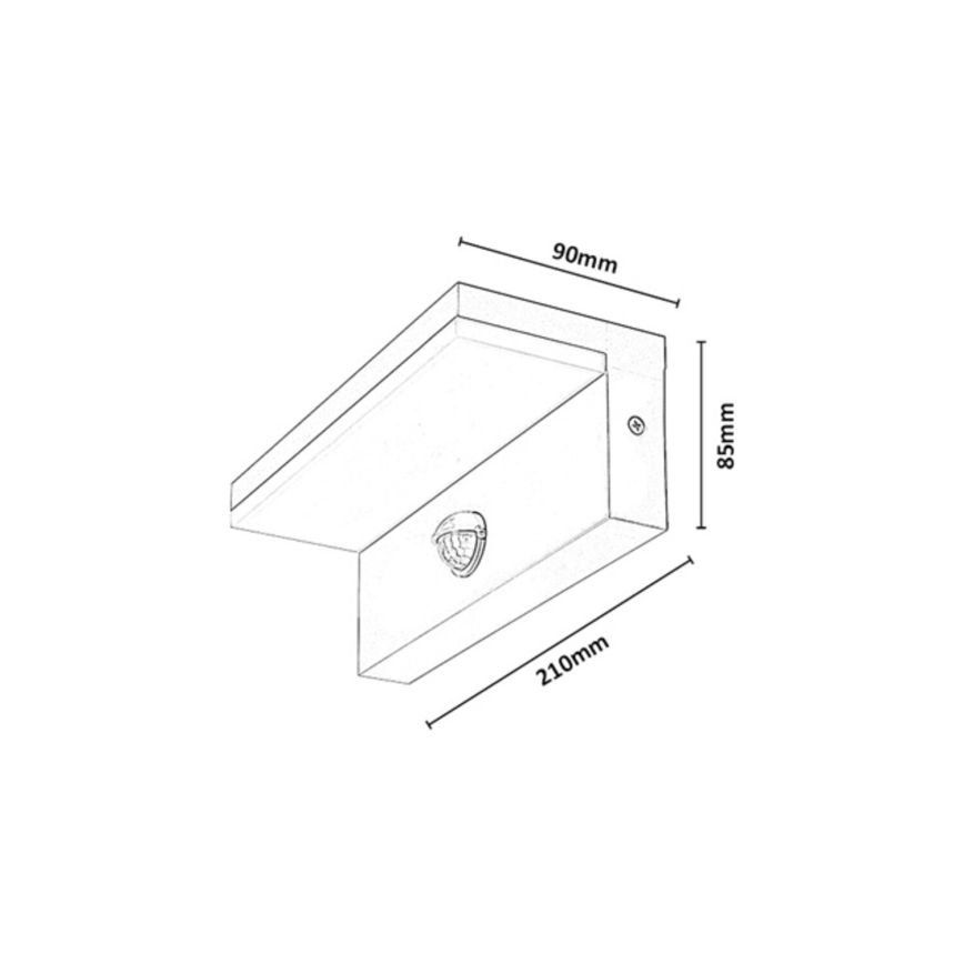 Rabalux - LED vonkajšie nástenné svietidlo so senzorom LED/9W/230V IP54 béžové