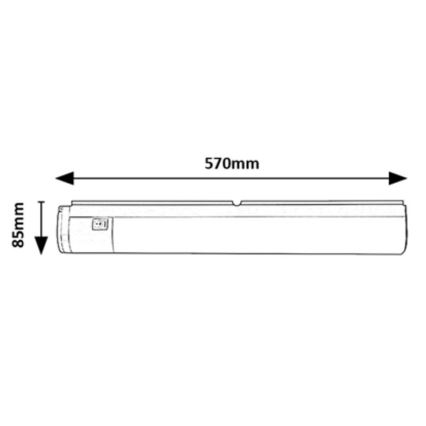 Rabalux - LED Podlinkové svietidlo so zásuvkou LED/17W/230V 4000K IP44 čierna 57 cm