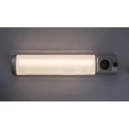 Rabalux - LED Podlinkové svietidlo so zásuvkou LED/5W/230V 4000K 45 cm strieborná