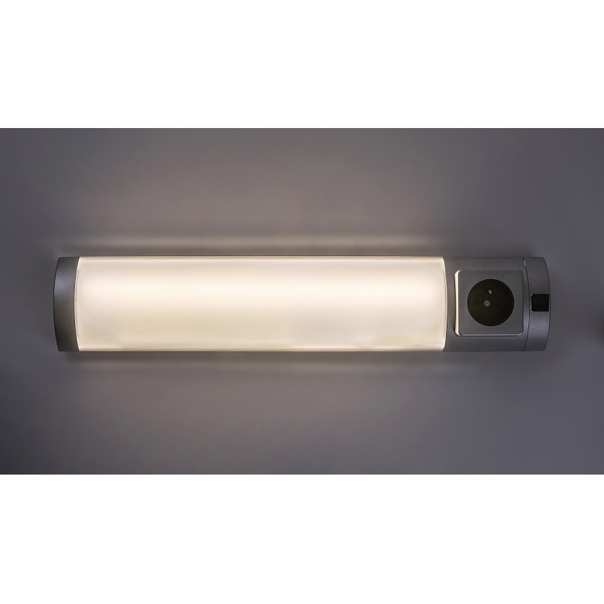 Rabalux - LED Podlinkové svietidlo so zásuvkou LED/5W/230V 4000K 45 cm strieborná