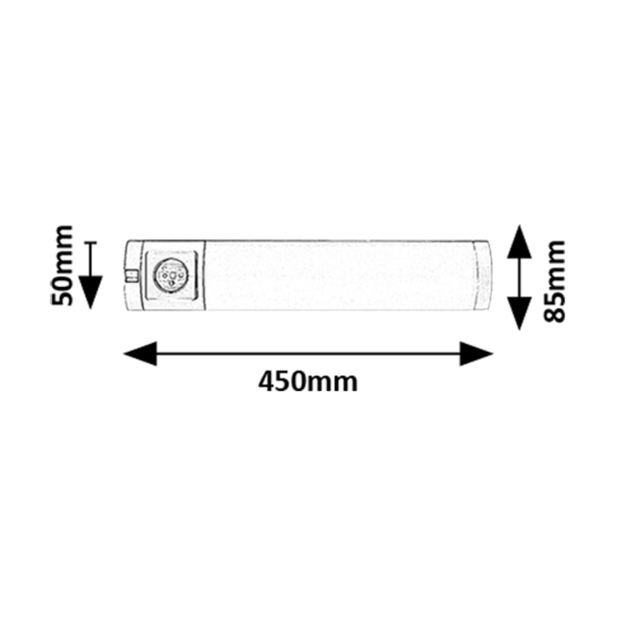 Rabalux - LED Podlinkové svietidlo so zásuvkou LED/5W/230V 4000K 45 cm strieborná