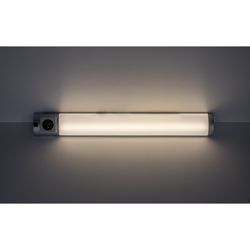 Rabalux - LED Podlinkové svietidlo so zásuvkou LED/8W/230V 4000K 68 cm strieborná