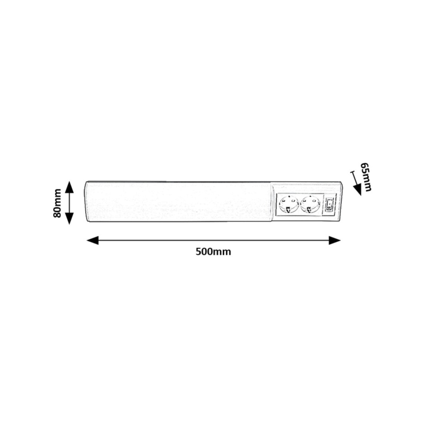 Rabalux - LED Podlinkové svietidlo s 2 zásuvkami LED/10W/230V 4000K 50 cm biela