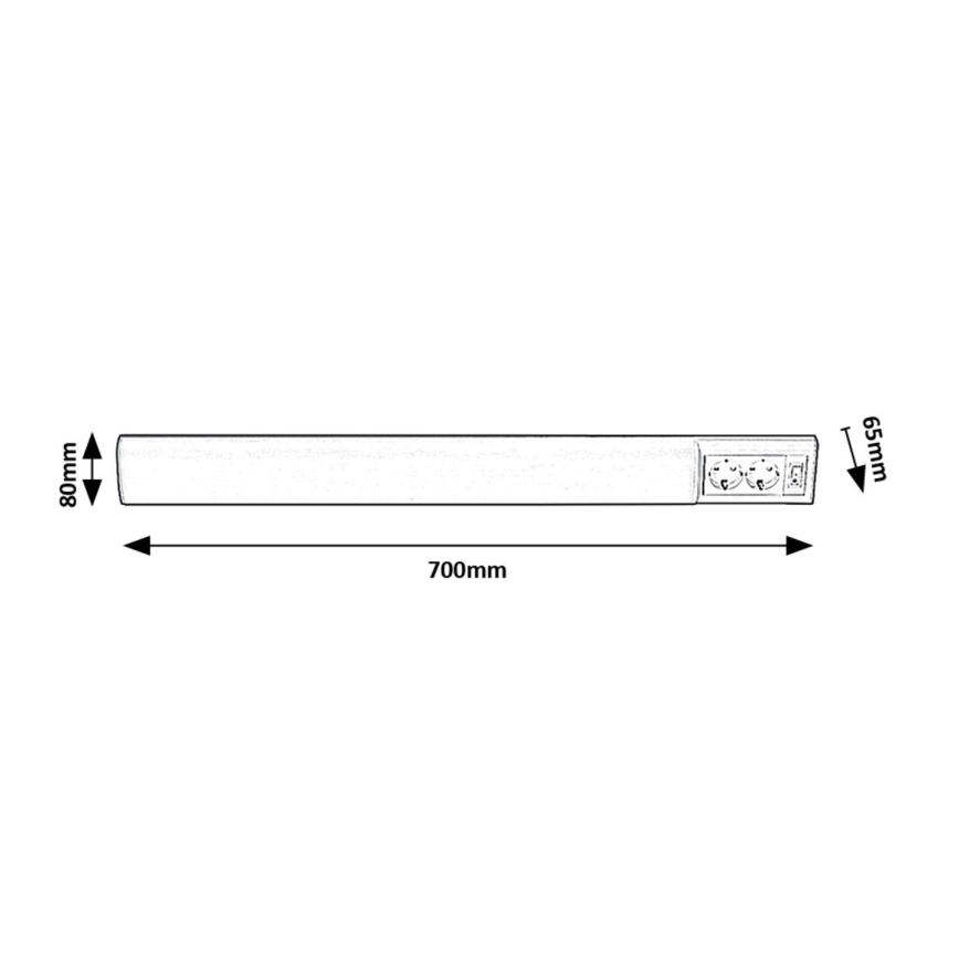Rabalux - LED Podlinkové svietidlo s 2 zásuvkami LED/15W/230V 4000K 70 cm biela