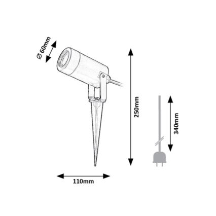 Rabalux - Vonkajšie svietidlo 1xGU10/4W/230V IP65