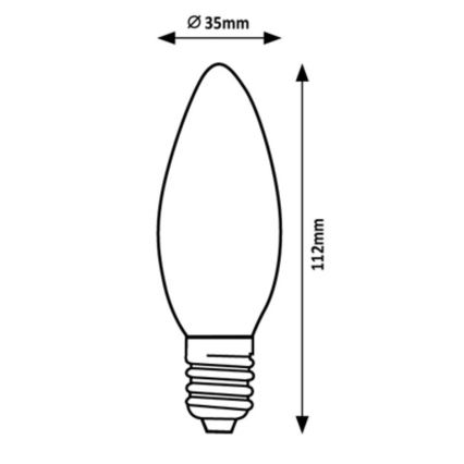 Rabalux - LED Žiarovka C35 E14/2W/230V 3000K Energetická trieda A