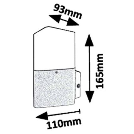 Rabalux 7988 - Vonkajšie nástenné svietidlo ZADAR 1xE27/15W/230V IP44