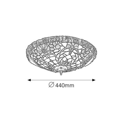 Rabalux - Tiffany vitrážové stropné svietidlo 2xE27/60W/230V priemer 44 cm