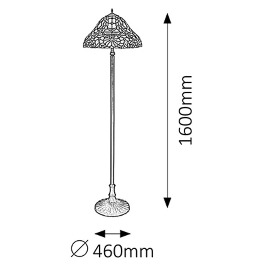 Rabalux - Tiffany vitrážová stojacia lampa 2xE27/60W/230V