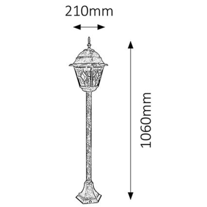 Rabalux 8185 -  Vonkajšia lampa MONACO 1xE27/60W/230V