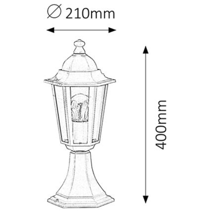 Rabalux 8205 -  Vonkajšia lampa VELENCE 1xE27/60W/230V