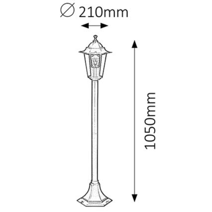 Rabalux 8210 - Vonkajšia lampa VELENCE 1xE27/60W/230V