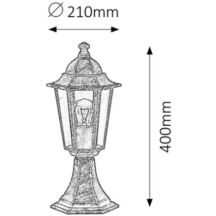 Rabalux 8236 - Vonkajšia lampa VELENCE 1xE27/60W/230V