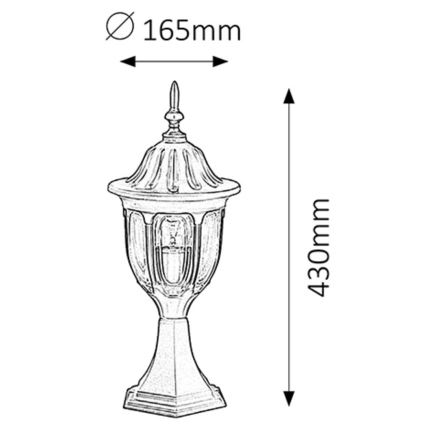 Rabalux 8343 -  Vonkajšia lampa MILANO 1xE27/60W/230V