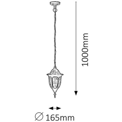 Rabalux - Vonkajší luster 1xE27/60W/230V IP43 čierna