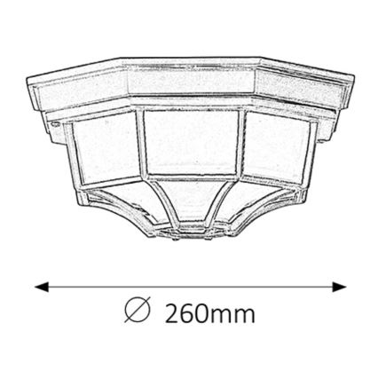 Rabalux - Vonkajšie stropné svietidlo 1xE27/100W/230V IP44 čierna
