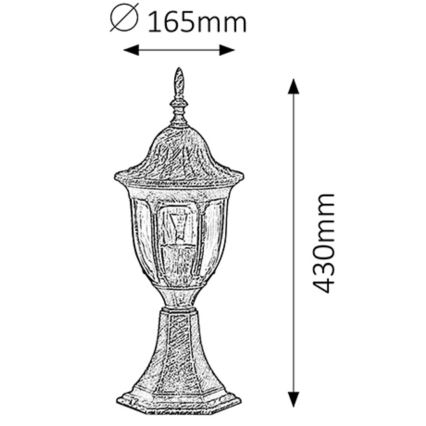 Rabalux 8373 -  Vonkajšia lampa MILANO 1xE27/60W/230V