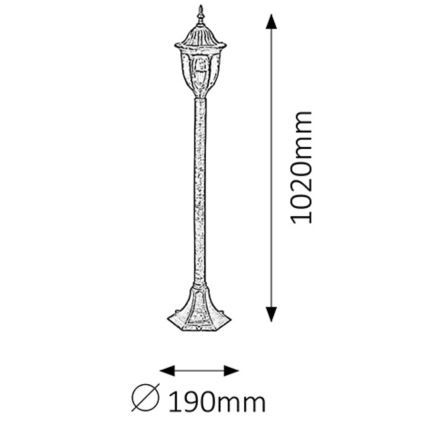 Rabalux - Vonkajšia lampa 1xE27/60W/230V IP43 zlatá/čierna/patina