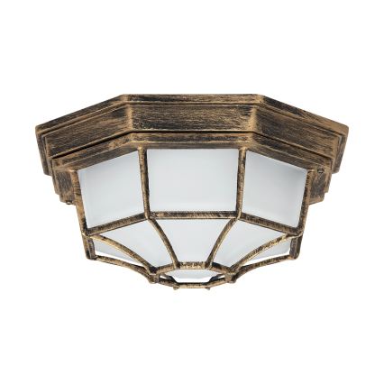 Rabalux - Vonkajšie stropné svietidlo 1xE27/100W/230V IP44 zlaté/patina/čierne