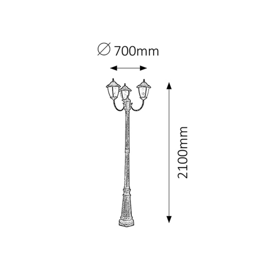 Rabalux - Vonkajšia lampa 3xE27/60W/230V 210 cm
