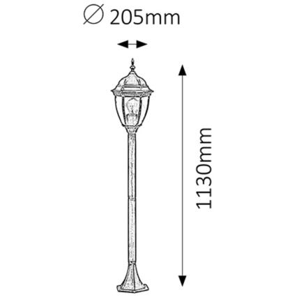 Rabalux - Vonkajšia lampa 1xE27/100W/230V IP44 113 cm