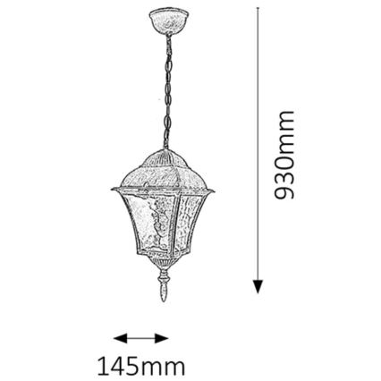 Rabalux - Vonkajší luster 1xE27/60W/230V IP43