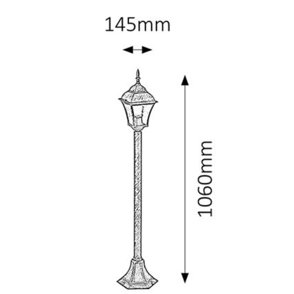 Rabalux 8400 - Vonkajšia lampa TOSCANA 1xE27/60W/230V