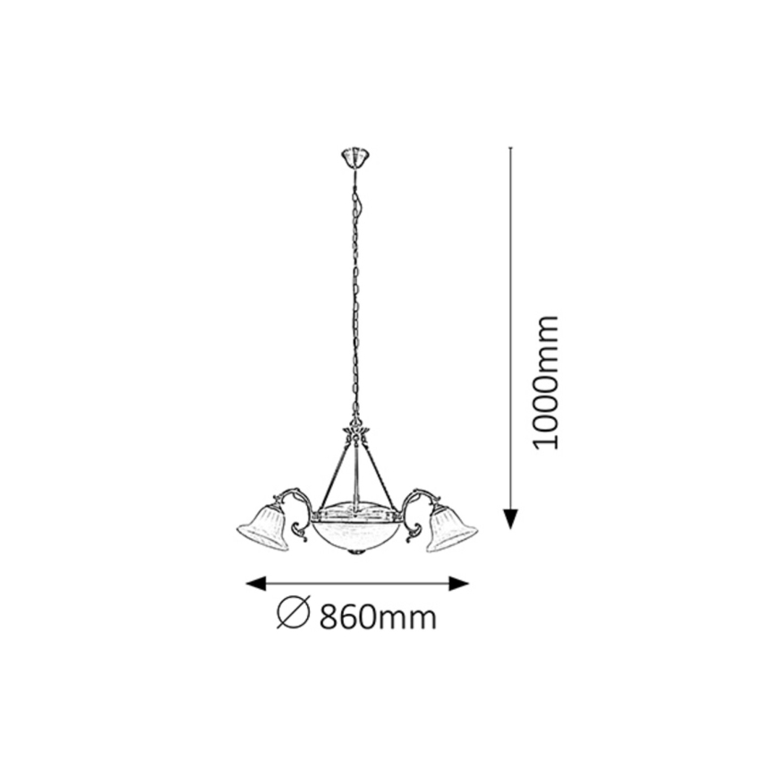 Rabalux 8553 - Luster na reťazi ORCHIDEA 3xE14/40W + 2xE27/60W