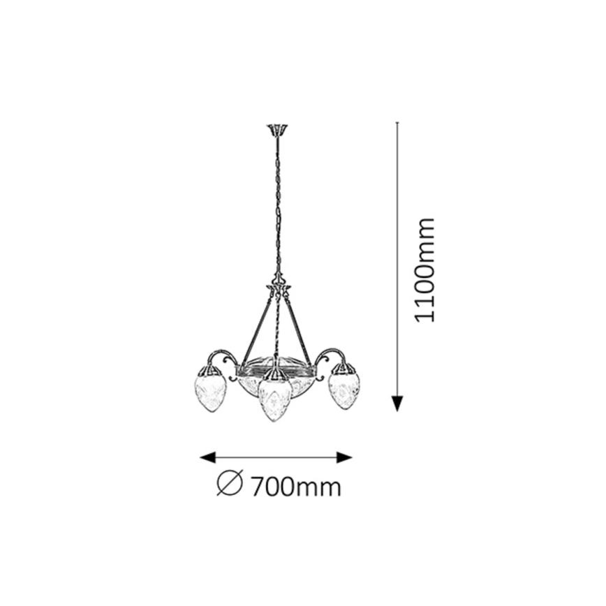 Rabalux 8633 - Luster na reťazi ANNABELLA 3xE14/40W + 2xE27/60W