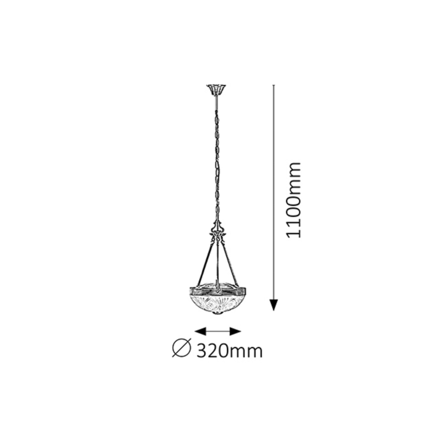 Rabalux 8637 - Luster na reťazi ANNABELLA 2xE27/60W/230V