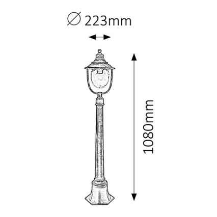 Rabalux 8679 - Vonkajšia lampa BARCELONA 1xE27/60W/230V