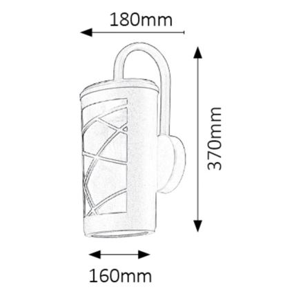Rabalux - Vonkajšie nástenné svietidlo 1xE27/60W/230V IP44