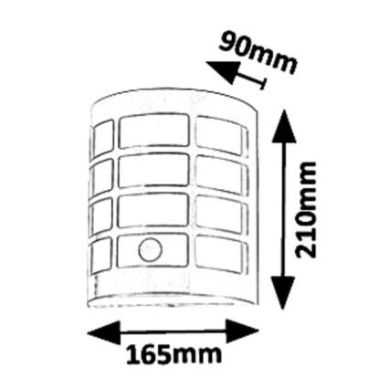 Rabalux 8800 - Vonkajšie nástenné svietidlo so senzorom SEVILLA 1xE27/11W/230V IP44