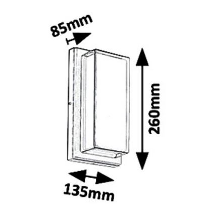 Rabalux - LED Vonkajšie nástenné svietidlo ANDORRA LED/12W/230V IP54