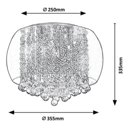 Rabalux - Krištáľové stropné svietidlo 6xG9/40W/230V pr. 35,5 cm