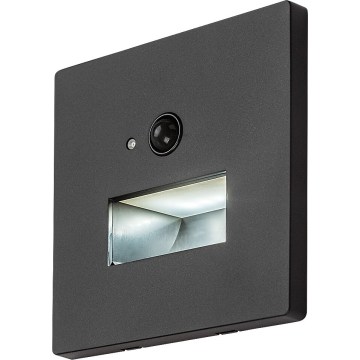 Rabalux - LED schodiskové svietidlo so snímačom pohybu a súmraku LED/1W/230V 3000/4500/6500K čierne