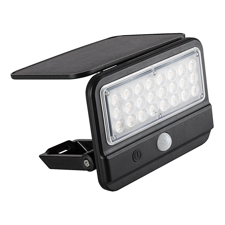 Rabalux - LED Solárne nástenné svietidlo so senzorom LED/7W/3,7V IP54 čierna 3000 mAh