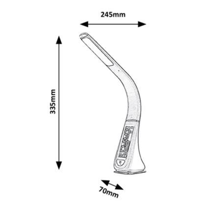 Rabalux - LED Stmievateľná dotyková stolná lampa s displejom LED/5W/230V biela