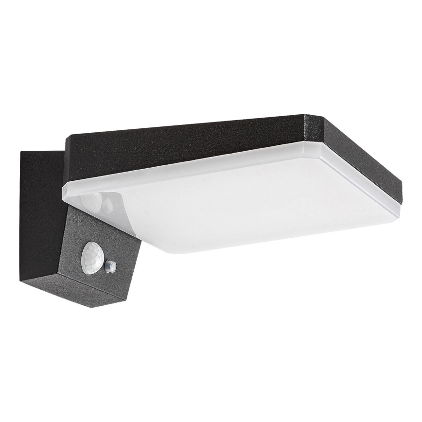 Rabalux - LED Stmievateľné solárne nástenné svietidlo so senzorom LED/4,4W/3,7V IP54 čierna 2200 mAh