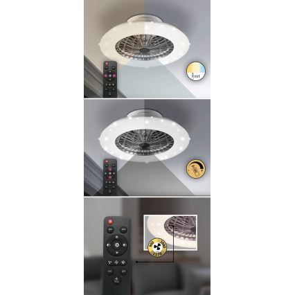 Rabalux - LED Stmievateľné stropné svietidlo s ventilátorom LED/30W/230V + 3000-6500K + diaľkové ovládanie