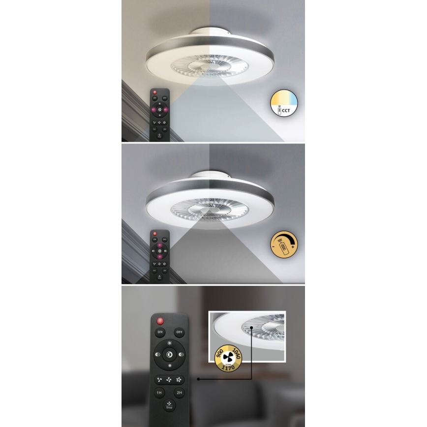 Rabalux - LED Stmievateľné stropné svietidlo s ventilátorom LED/40W/230V 3000-6500K + diaľkové ovládanie