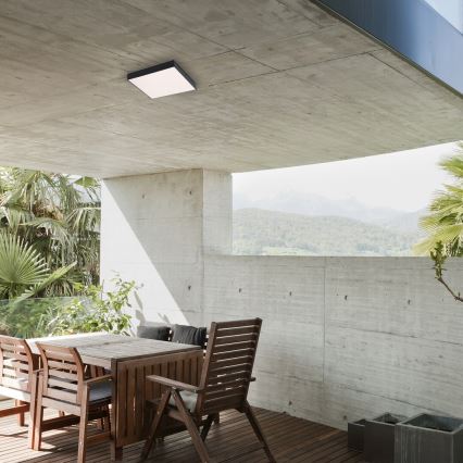 Rabalux - LED stropné svietidlo LED/24W/230V 2800-6000K IP44 čierna 30x30 cm