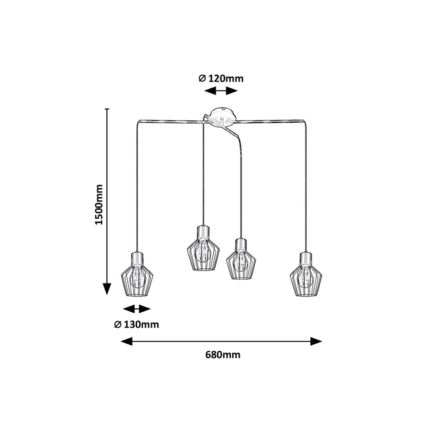 Rabalux - Luster na lanku 4xE27/40W/230V