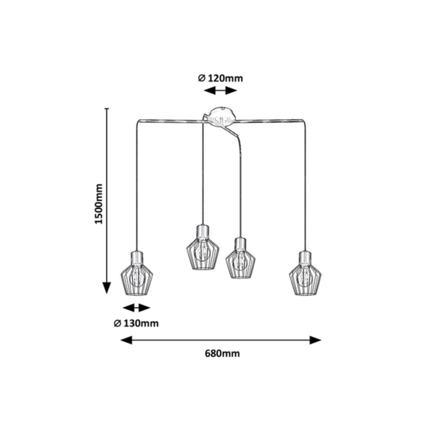 Rabalux - Luster na lanku 4xE27/40W/230V