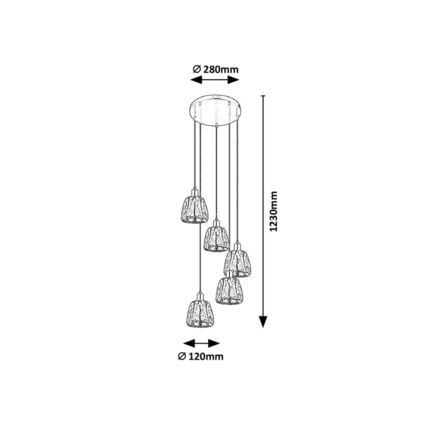 Rabalux - Luster na lanku 5xE14/40W/230V