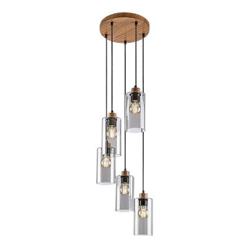 Rabalux - Luster na lanku 5xE27/25W/230V dub
