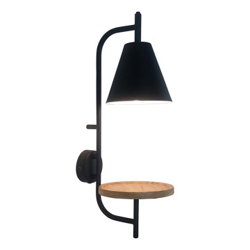 Rabalux - Nástenná lampa s poličkou 1xE27/15W/230V buk