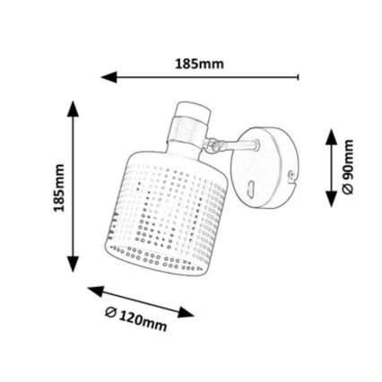 Rabalux - Nástenné svietidlo 1xE27/9W/230V