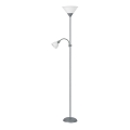 Rabalux - Stojacia lampa 1xE27/100W+E14/25W šedá/biela