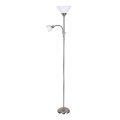 Rabalux - Stojacia lampa ACTION 1xE27/100W/230V + 1xE14/25W matný chróm/biela